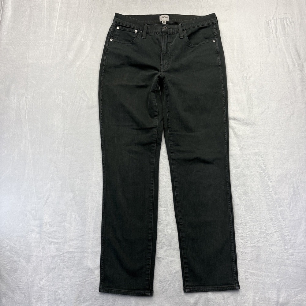 J.Crew Vintage Straight Jeans Womens 30T Green Stretch Denim